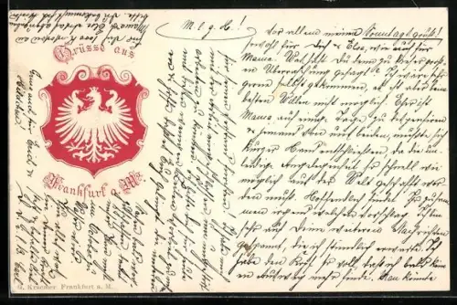 AK Frankfurt a. M., Mit geprägtem Stadtwappen