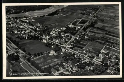 AK Augsburg-Hochzoll, Luftaufnahme vom Flugzeug aus