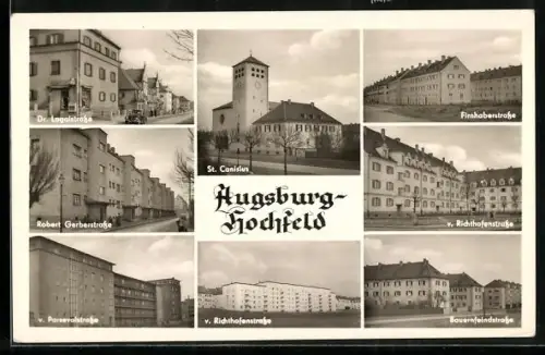 AK Augsburg-Hochfeld, St. Canisius, Dr.-Lagalsstrasse, v. Richthofenstrasse
