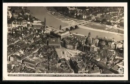AK Dresden, Neumarkt mit Frauenkirche, Schloss, Katholische Hofkirche