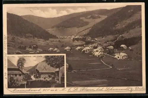 AK Menzenschwand /St. Blasien, Gesamtansicht, Gasthaus zur Linde