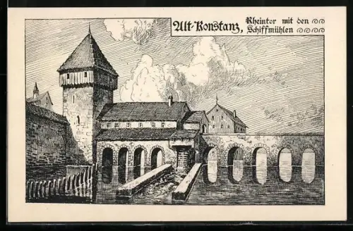 AK Konstanz, Rheintor, Schiffmühlen