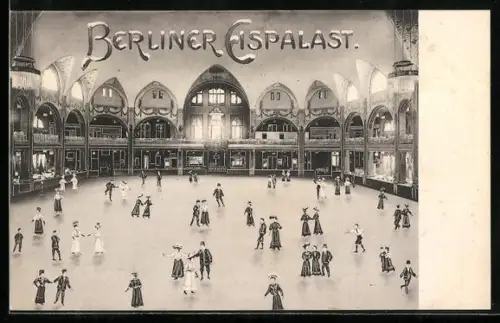 AK Berlin-Schöneberg, Eispalast, Innenansicht der Eislaufhalle