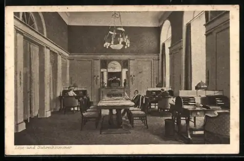 AK Hamburg-St.Georg, Hotel Atlantic, Lese-und Schreibzimmer