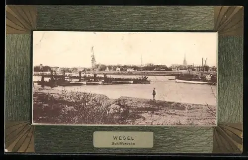 AK Wesel / Rhein, Schiffsbrücke