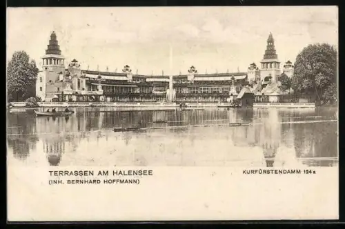 AK Berlin, Terrassen am Halensee, Gasthaus Terrassen am Halensee, Inh. Bernhard Hoffmann