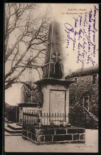 AK Aujac /Gard, Le Monument aux Morts