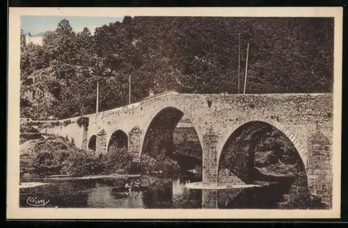 AK St-Jean-du-Gard /Gard, Le Pont Romain et Château de Cabrières