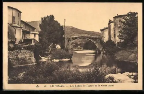AK Le Vigan, Les bords de l`Arre et le vieux pont