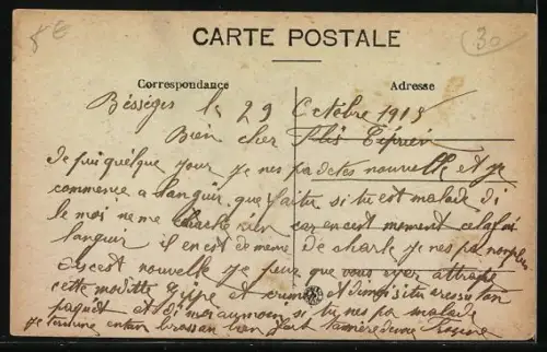 AK Bessèges, Route de Lalle avec vue sur bâtiments et collines