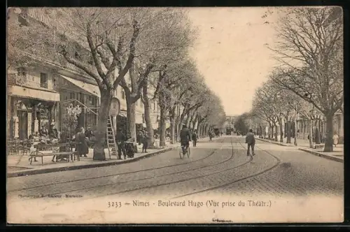 AK Nîmes, Boulevard Hugo, Vue prise du Théâtre