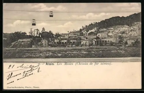 AK Alais, Les Mines, Chemin de fer aérien