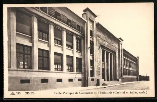 AK Nîmes, École Pratique de Commerce et d`Industrie, Christol et Salles, arch
