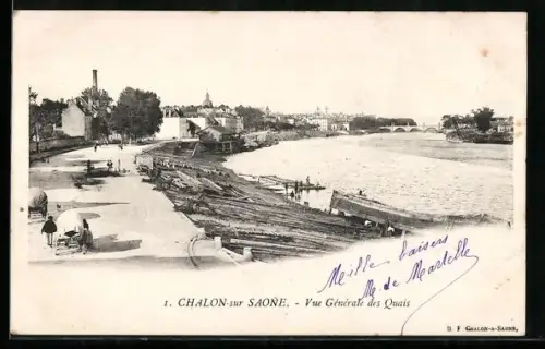 AK Chalon-sur-Saône, Vue Générale des Quais