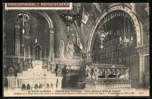 AK Payay-le-Monial, Chapelle de la Visitation, Autel, Châsse et Grille du Couvent