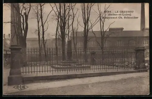 AK Le Creusot /Saône-et-Loire, Monument Ch. Schneider