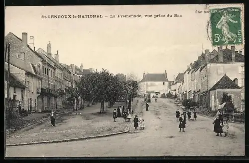 AK St-Gengoux-le-National, La Promenade, vue prise du Bas