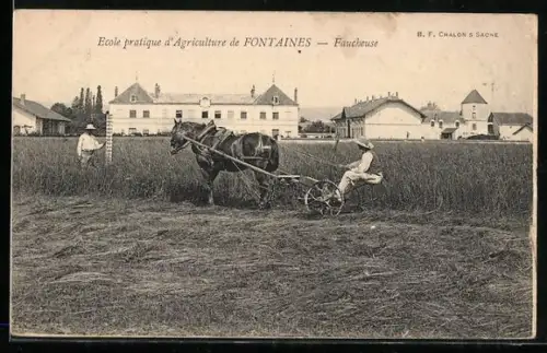 AK Fontaines, École pratique d`Agriculture, Faucheuse en action