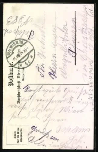 AK Wien, Studentenwappen der Burschenschaft Alemannia