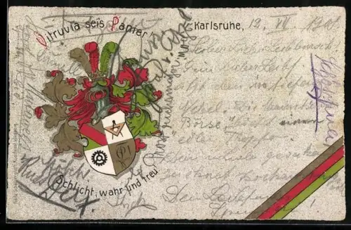 AK Karlsruhe, Studentenwappen der Burschenschaft Vitruvia