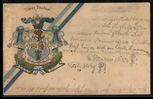 AK Studentenwappen und Wahlspruch Vivat Paulus