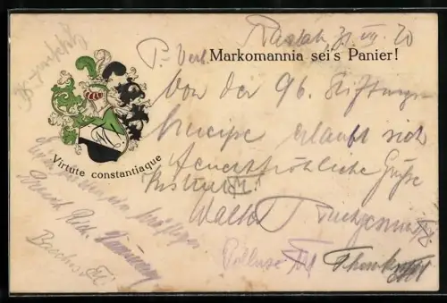 AK Studentenwappen der Burschenschaft Markomannia