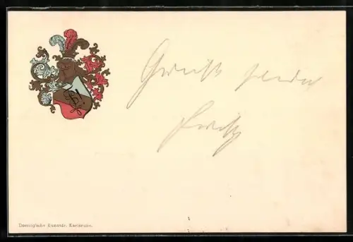 AK Studentenwappen mit Zirkel