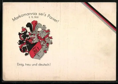 AK Studentenwappen der Burschenschaft Markomannia 1900