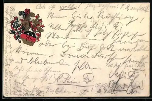 AK Studentenwappen mit Zirkel