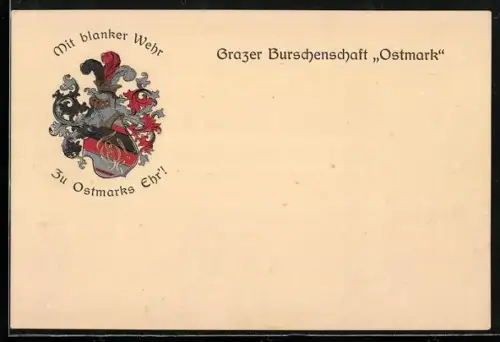 AK Graz, Studentenwappen der Grazer Burschenschaft Ostmark