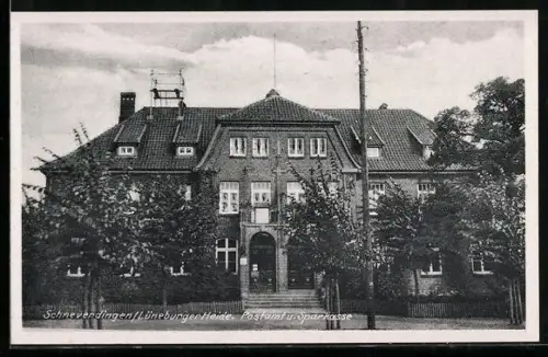 AK Schneverdingen /Lüneburger Heide, Postamt, Sparkasse