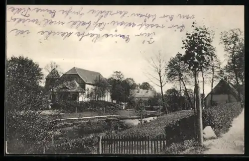 AK Dorfmark, Ortsansicht mit Kirche und Gehöften