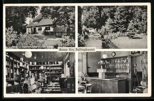 AK Bosse /Fallingbostel, Gasthaus und Geschäftshaus Gustav Menke, Innenansichten