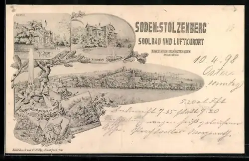 AK Soden-Stolzenberg, Soolbad, Hotel Villa Viktoria, Gesamtansicht