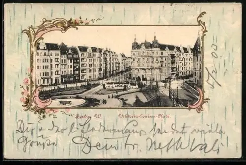 AK Berlin-W., Viktoria-Louisen-Platz, Platzansicht, Wohnhäuser