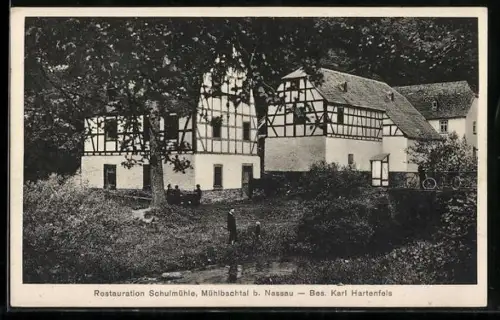 AK Nassau /Lahn, Restaurant Schulmühle, Bes. Karl Hartenfels