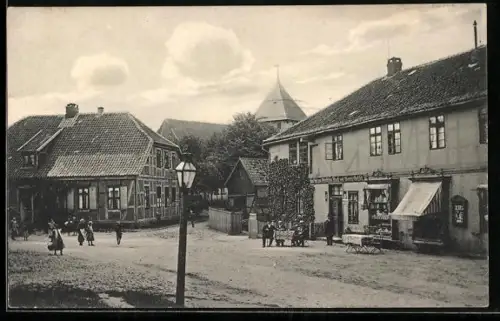 AK Dorfmark, Gasthaus zum Deutschen Haus, Strassenpartie