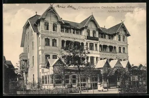 AK Ahlbeck / Ostseebad, Erholungsheim Deutsche Buchhändler