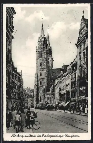 AK Nürnberg, Königsstrasse, St. Lorenz