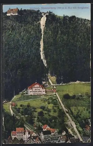 AK Wildbad / Schwarzwald, Sommerberg mit Bergbahn