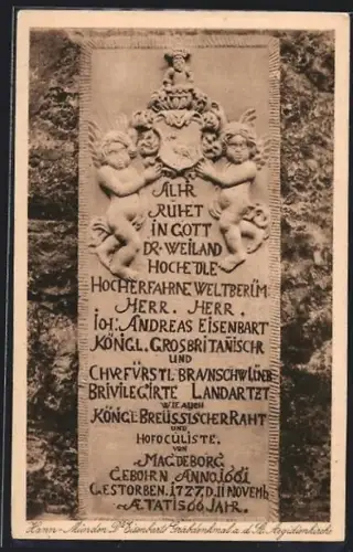 AK Hann. Münden, Grabstein Dr. Johann Andreas Eisenbart