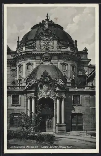 AK Wiesbaden, Staats-Theater, Ostportal