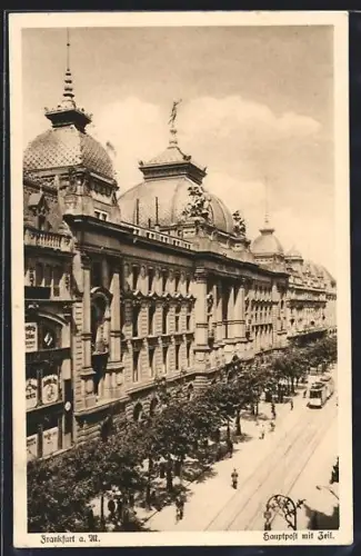 AK Frankfurt a. M., Hauptpost mit Zeil