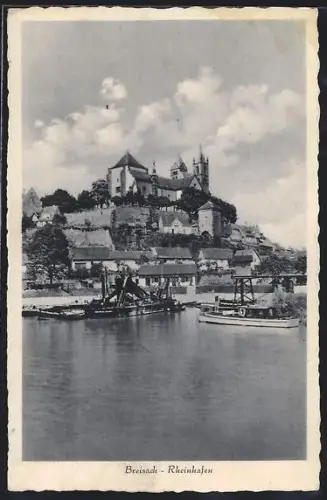 AK Breisach, Rheinhafen, Münster, Stadtansicht