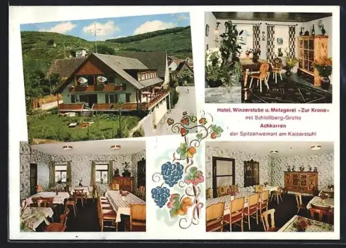 AK Achkarren /Kaiserstuhl, Hotel Winzerstube und Metzgerei Zur Krone, Bes. Familie Althauser