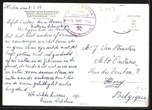 AK Bad Friedrichshall, Salzbergwerk, Schacht König Wilhelm II., Schiffsverkehr am Kanal