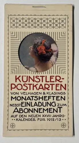 AK-Kalender 1912-1913, mit 5 Künstler-Postkarten, Verlag Velhagen & Klasings, ungebraucht