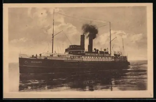 AK Dampfer Gruessgott des Nordeutschen Lloyd Bremen in Fahrt, Passagierschiff