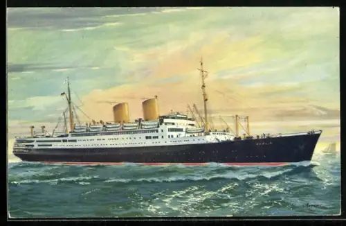 Künstler-AK Norddeutscher Lloyd Bremen, Passagierschiff MS Berlin