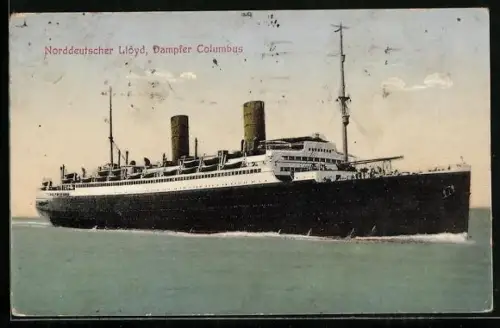 AK Norddeutscher Lloyd, Dampfer Columbus, Passagierschiff
